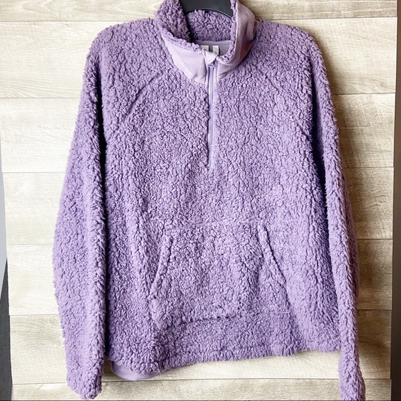 Z By Zella Sherpa Purple Teddy Pullover 